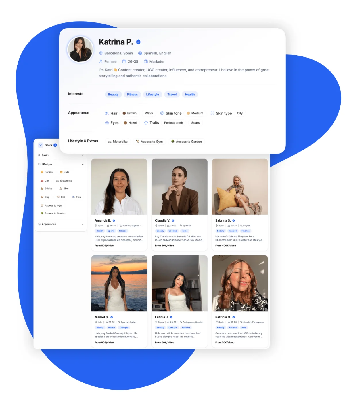Find the right UGC creators