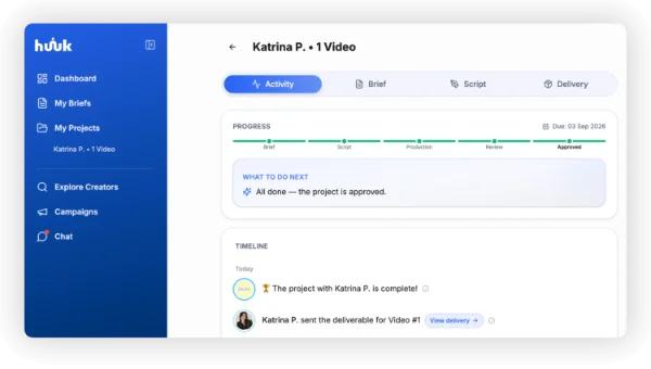 Huuk — creator dashboard